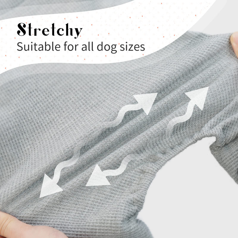 Dog Surgery Recovery Suit Dog Onesie with Legs and Harness Hole Long Sleeve Pyjamas Clothes Dog Coat for Small Medium Dogs Puppy Medical Vest for After Surgery Female Male, Grey, XL X-Large