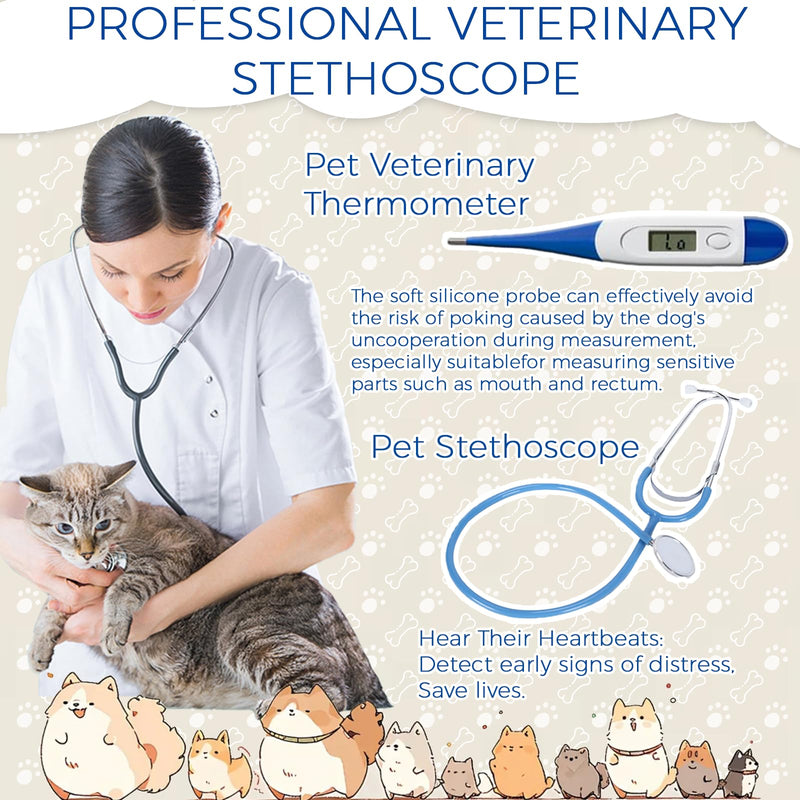 Puppy Whelping Kit, Kitten Puppy Whelping Supplies, Newborn Puppy Essentials, Whelping kit for Puppies Birth, Whelping Collars, Digital Thermometer, Stethoscope, Sputum Aspirator and More - PawsPlanet Australia