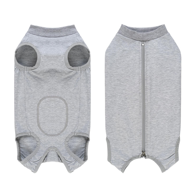 FEimaX Dog Surgery Recovery Suit Female Male Dog Onesie Surgical Bodysuit Soft Abdominal Wounds Protector Pet Shirt Cone E-Collar Alternative Puppy Post-Op Vest for Small Medium Dogs and Cats L Grey