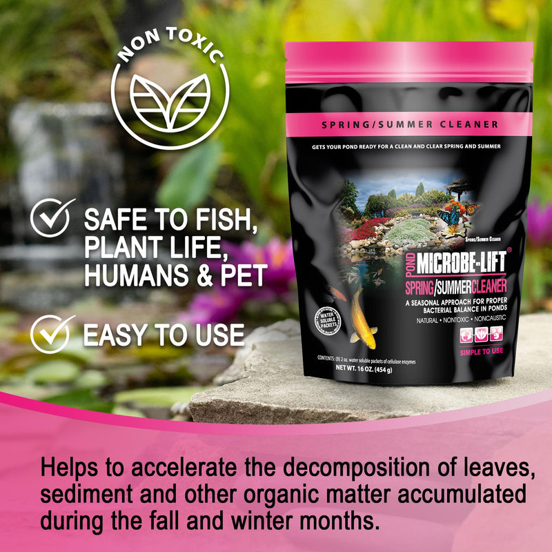 MICROBE-LIFT 10XSSCX1 Spring and Summer Pond and Outdoor Water Garden Cleaner, Safe for Live Koi Fish, Plant Life, and Decor, 16 Ounces - PawsPlanet Australia