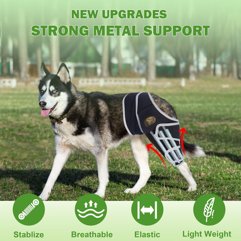 Dog Knee Brace – Strong, Lightweight Support for ACL and CCL Injuries, Promotes Healing, Improves Walking Ability, and Enhances Daily Activity for Active Dogs, XL Blck