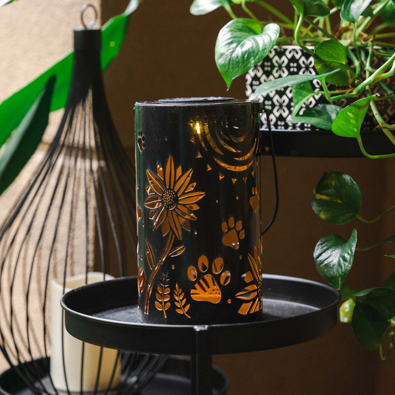 iHeartDogs Pet Memorial Gifts - Artisan Shadow Solar Lantern 'Sunflowers & Paws' - This Pet Loss Gift Feeds 7 Shelter Pets in Honor of Your Departed Pet Sunflowers & Paws - PawsPlanet Australia