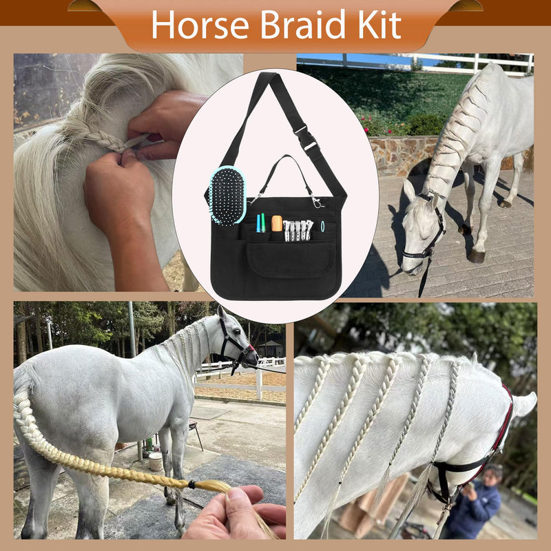 Horse Braiding Kit, horse mane braiding kit, for horse mane braiding supplies for equestrian show parties - PawsPlanet Australia