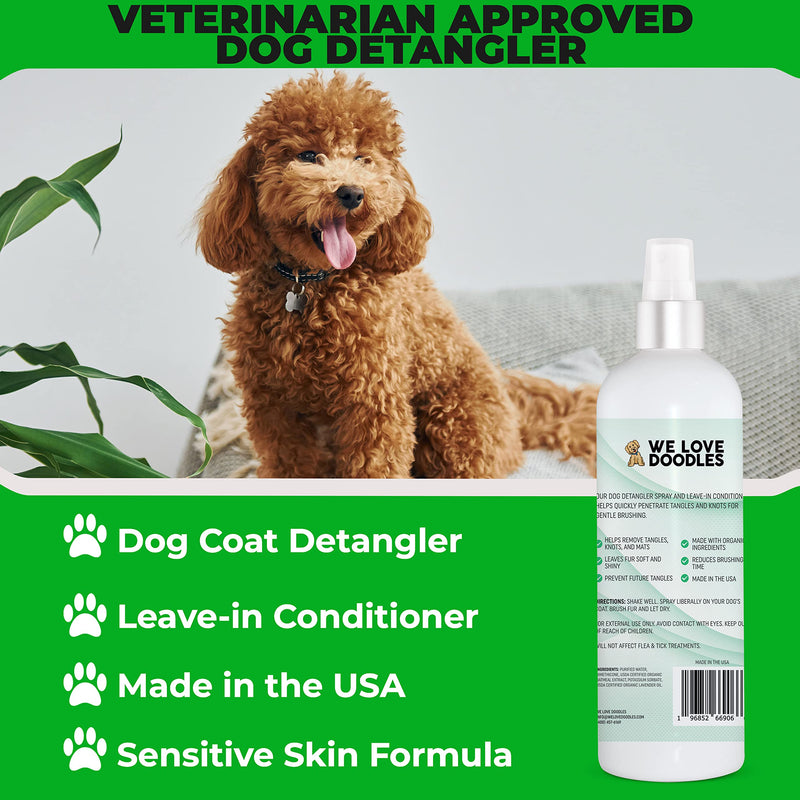 We Love Doodles Dog Grooming Bath Brush & Detangler Spray