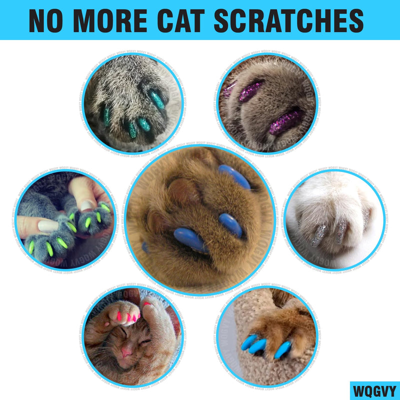 15 Colors | 150 pcs Cat Nail Caps | Cat Claw Covers Tips with Adhesives and Applicators (M) Medium - PawsPlanet Australia