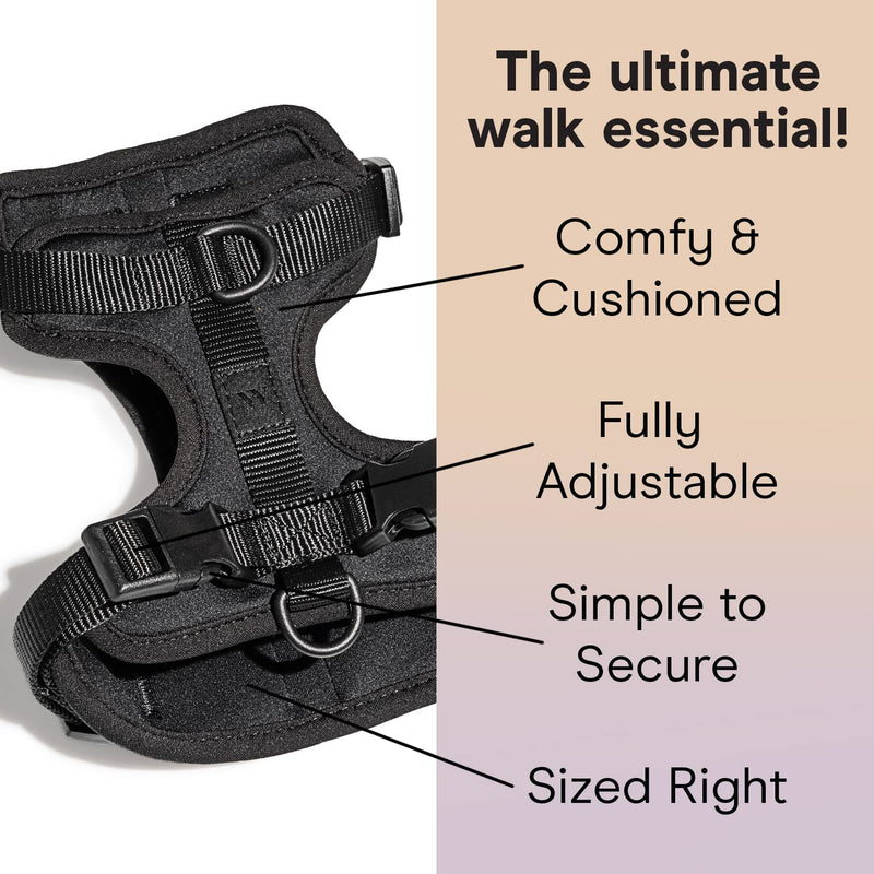 Wild One Dog Harness, The Original No-Pull, Pet Harness with 3 Leash Clips, Adjustable Soft Padded Vest, Comfortable, Stretchy, Size XS, Black Extra Small - PawsPlanet Australia