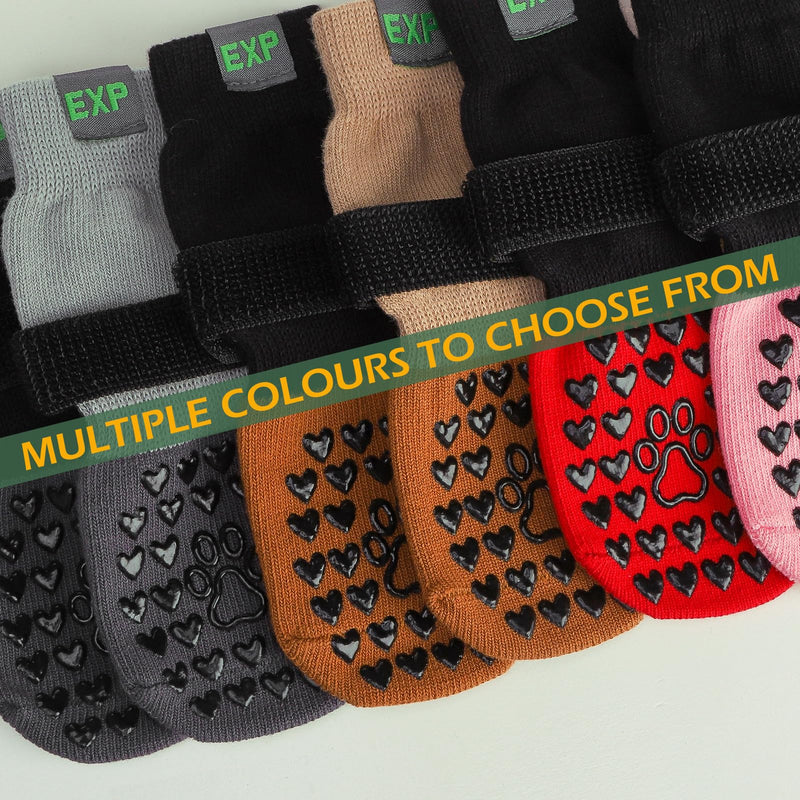 EXPAWLORER Anti Slip Dog Socks to Prevent Licking Paws - Dog Boots & Paw Protectors for Winter, Dog Booties for Hardwood Floors, Dog Shoes for Cold/Hot Pavement, Small Medium Large Senior Dogs Black - PawsPlanet Australia