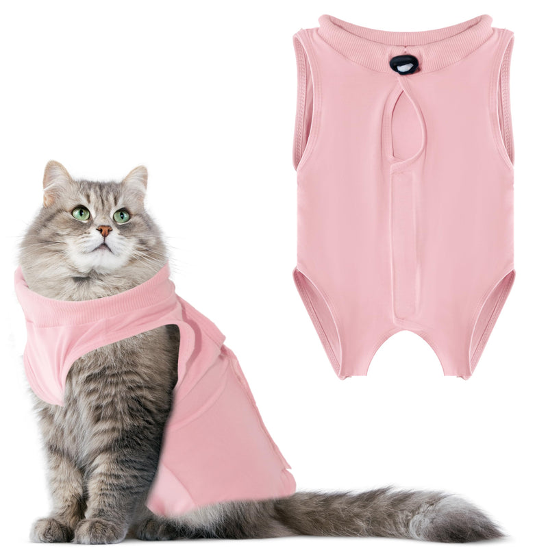 Cat Recovery Suit Anti Licking, Cat Surgery Recovery Suit Female Cats Kitten Onesie After Spay, Cone of Shame Alternative, Post- Surgery Kitten Surgical Clothes for Abdominal Wounds(Pink,M) Medium Pink