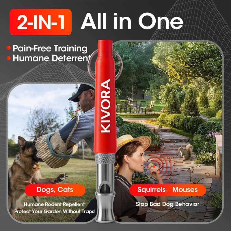 KIVORA 4 Pack Dog Whistle to Stop Barking Neighbors Dog,304 Stainless Steel Adjustable Ultrasonic Silent Dog Training Whistle for Recall & Bark Control,Professional Whistle Suitable for All Dogs red - PawsPlanet Australia