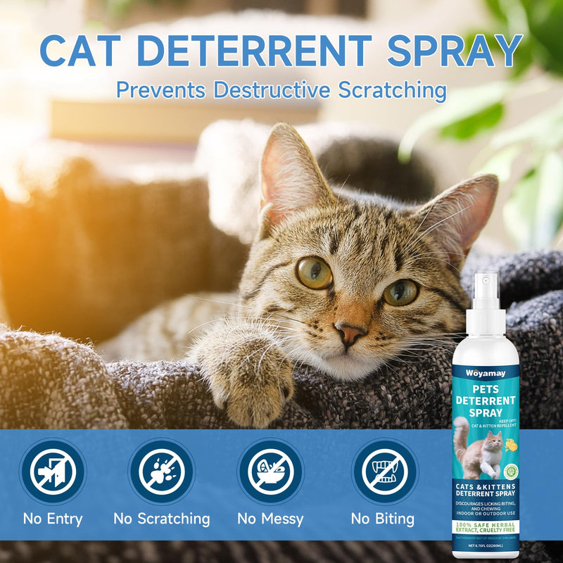 Cat Deterrent Spray, Dog and Cat Repellent Indoor & Outdoor, Cat Spray Deterrent for Scratching, Dog Deterrent Spray to Keep Pet Off Limits Areas, Protect Furniture, Sofa, Rug, Curtain, 200 ml