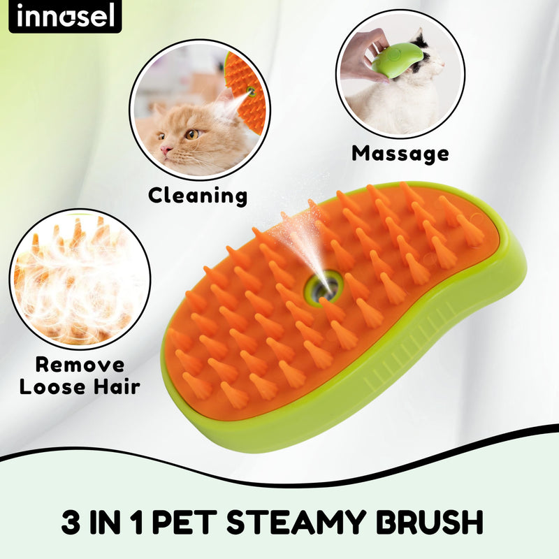 Cat Steam Brush for Shedding, Steamy Grooming Comb with Anti-Static Spray for Cats & Dogs, Gentle Defur Comb for Tangled & Loose Hair, Ergonomic Pet Mist Brush Design, Cepillo de Vapor para Gato Perro - PawsPlanet Australia