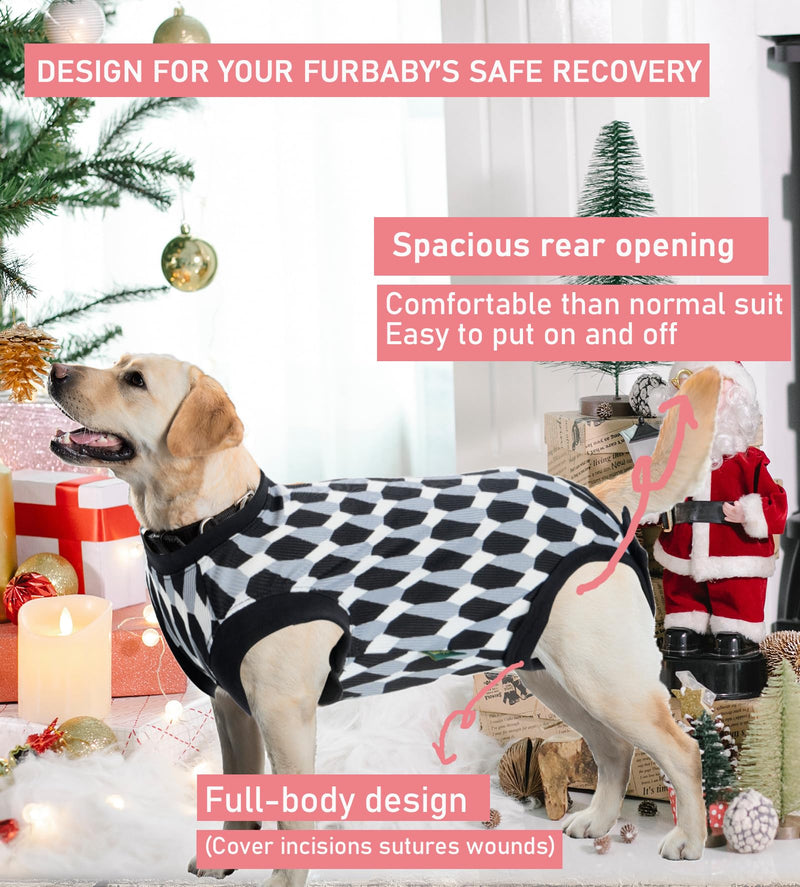 Dog Surgery Recovery Suit, Recovery Suit for Dogs Male Female Spay & Neuter, Anti-Licking Surgical Onesie for Dogs After Surgery Wear, Dog Cone Alternative (Shaped Black, M) Medium Stone Shape Black - PawsPlanet Australia
