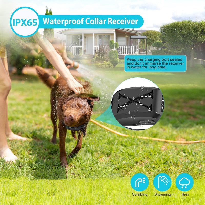 Wireless Dog Fence, 2-in-1 Electric Dog Fence System for 2 Dogs with Training Collar & Remote, IP65 Waterproof, 2023 Safety Pets Containment System for All Dogs, Cover Up to 8 Acre(20-850ft) - PawsPlanet Australia