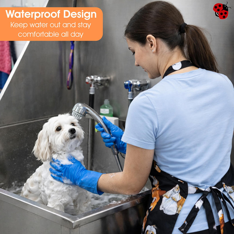 Ladybird Line 655 Unisex Dog Groups Waterproof Apron, Hair Bleach Resistant, Adjustable Neck Band, Breathable Mesh Lining - PawsPlanet Australia