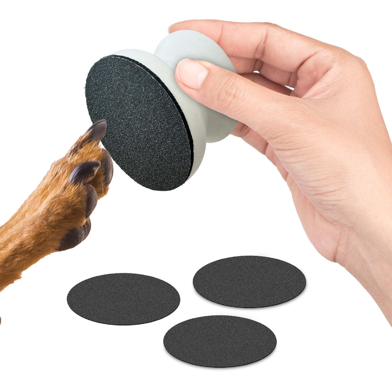 Dog Nail File - Upgraded Dog Nail Scratch Board - 1 White Nail File for Dogs w/ 4 Replaceable Sandpapers - Dog Nail Trimmers - Round Dog Nail Grinder for Pet Nails - Relaxing Dog Nail Trimming Board - PawsPlanet Australia