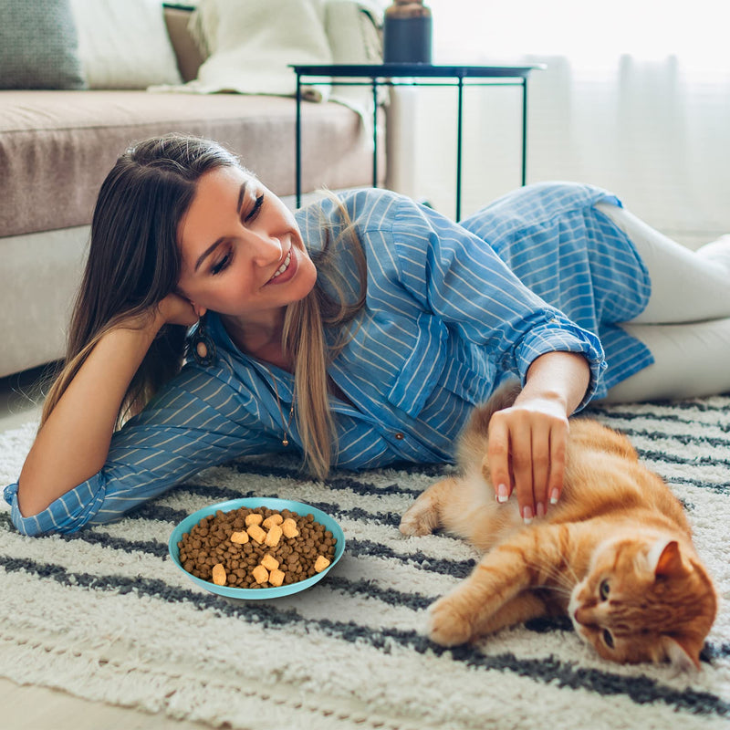 Cat Bowls for Food and Water, 6 inch Whisker Fatigue Free Cat Food Bowl, Unbreakable Wheat Straw Cat Dishes, Environment Friendly Pet Feeding Plate (8 Pcs) 8 Pcs Round - 4 Color - PawsPlanet Australia