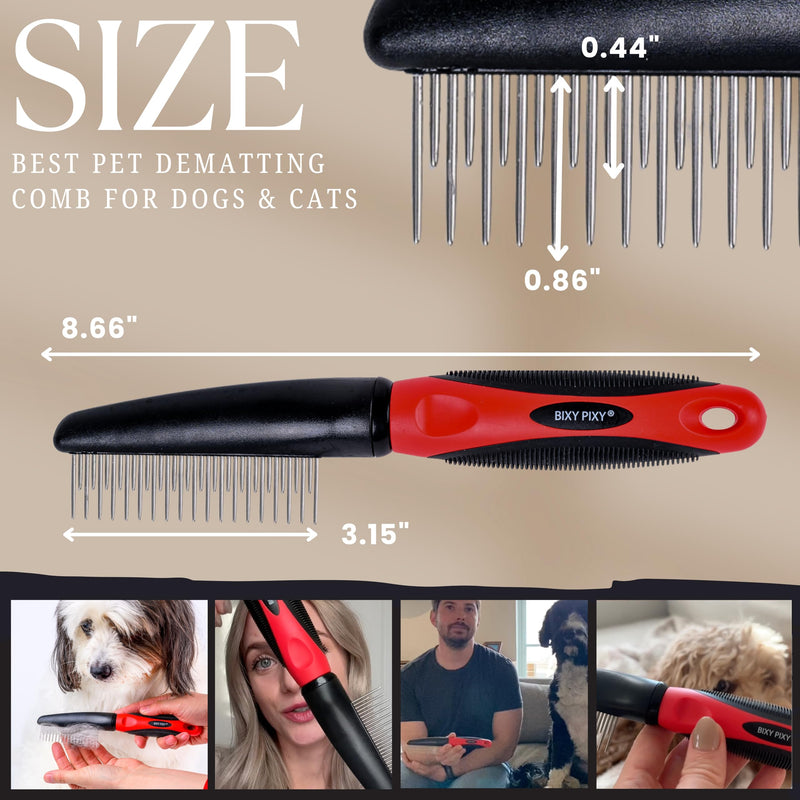 Poodle Comb with Rotating Teeth - 5-in-1 Dog Dematting Tool - Used for Small Size Breeds and Puppies - Cat Comb for Shedding and Deshedding Rotating Comb
