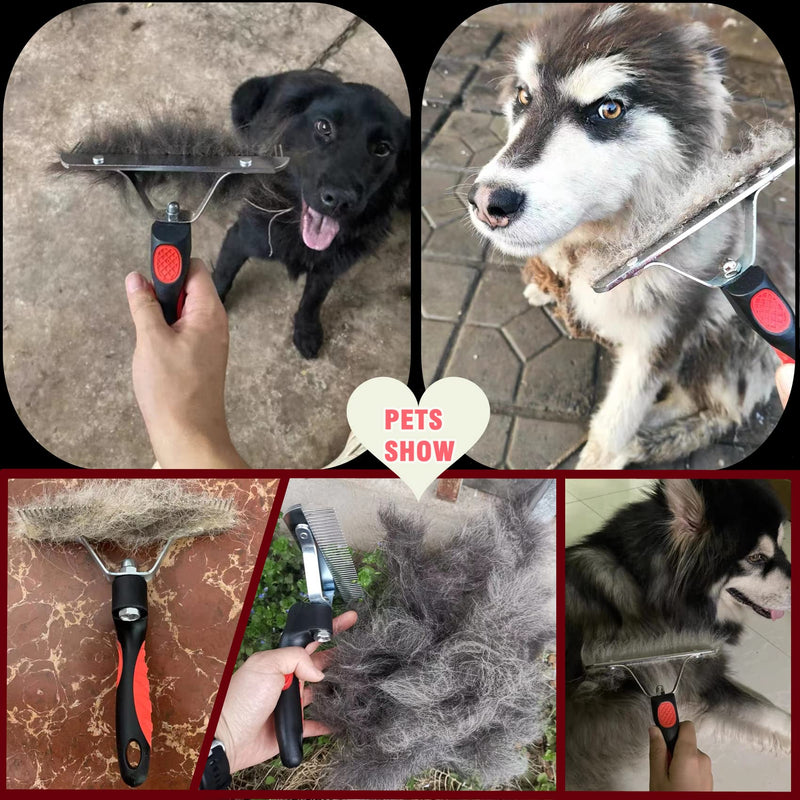 Undercoat Rake for Long-Haired Dogs and Other Shedding Pets - Anti-Slip Handle Grooming Tool for Husky, German Shepherd, Golden Retriever - PawsPlanet Australia