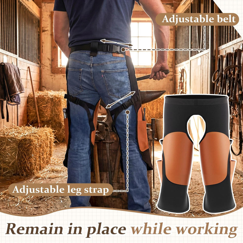 Twistover Professional Farrier Apron for Horseshoeing with Knee Pads & Adjustable Straps, Durable Work Apron for Blacksmiths, Farriers, and Woodworkers