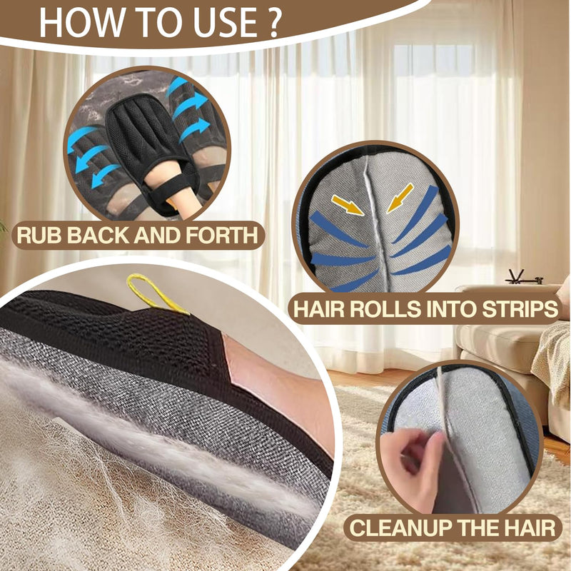 Pet Hair Remover Glove - Reusable Electrostatic Five-Finger Gloves for Cat/Dog Hair Removal on Furniture, Carpet & Clothes - PawsPlanet Australia