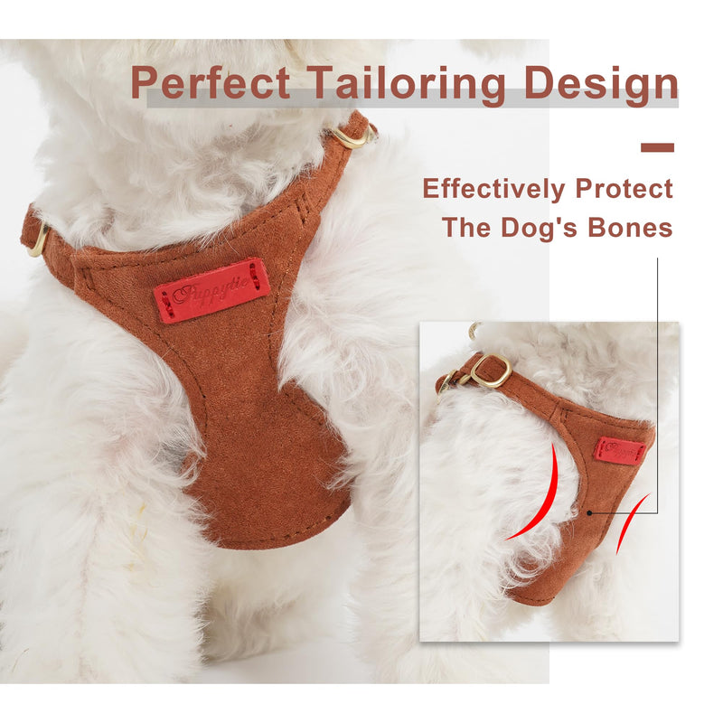 Puppytie No Pull Dog Harness with Multifunction Dog Leash,Soft Adjustable No Choke Escape Proof Pet Harness Vest for Medium Dogs or Large Dogs,Brown Caramel,M Brown M(16.5-31lb） - PawsPlanet Australia