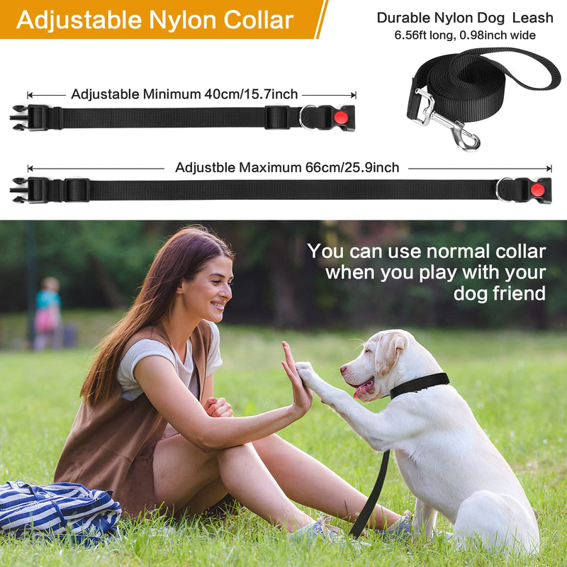 Dog Prong Training Collar, Dog Choke Pinch Collar with Nylon Cover Comfort Tips and Quick Release Snap Buckle, Dog Classic Collar and Dog Leash Medium, 3mm, 14-18'' Neck Black - PawsPlanet Australia