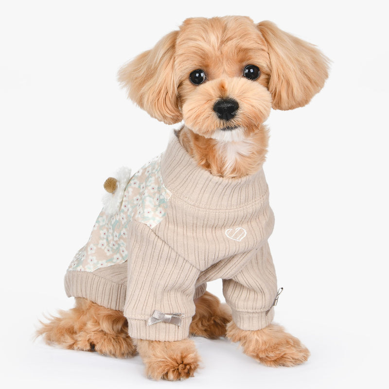 Pinkaholic New York Kalina Winter Shirt Warm Cozy Fashionable for Small Dogs, Beige, Medium BEIGE_KALINA - PawsPlanet Australia