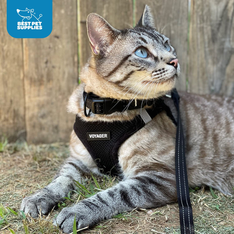 Voyager Step-in Air Cat Harness - All Weather Mesh Step in Vest Harness for Small and Medium Cats by Best Pet Supplies - Harness (Black), XXXS (Chest: 9.5-10.5") Harness (Black) XXXS (Chest: 11 - 12" * Fit Cats) - PawsPlanet Australia