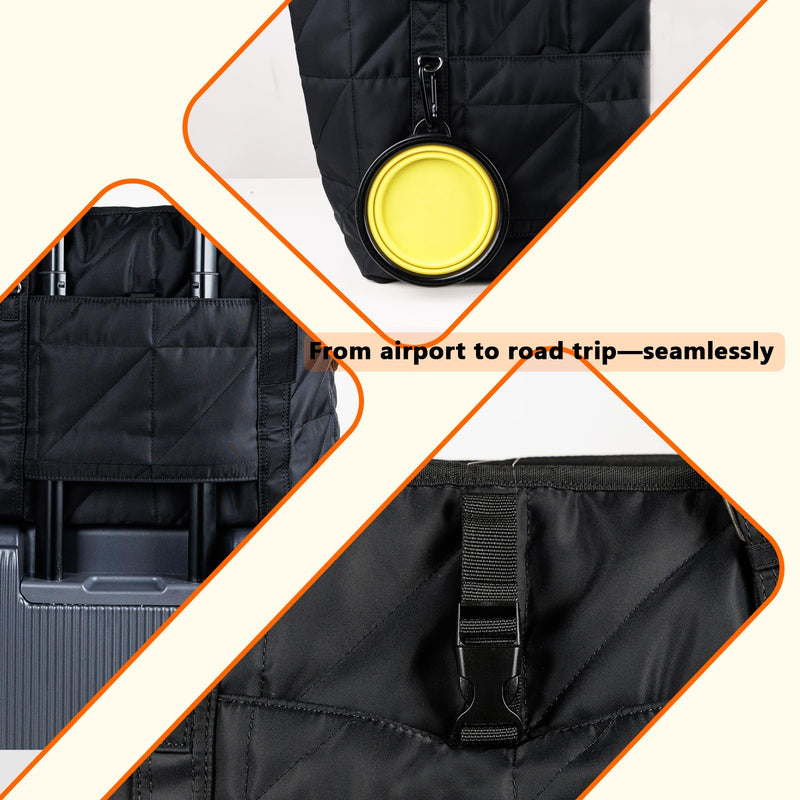 Dog Carriers for Small Dogs Pet Carrier Purse for Puppy and Cats Stylish Tote Bag with Pockets Adjustable Shoulder Strap for Travel/Shopping Black - PawsPlanet Australia