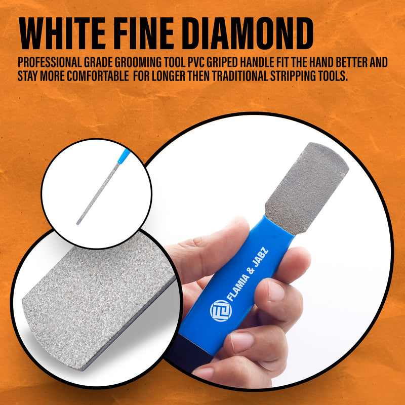 FLAMIA & JABZ Stripping Metal Stone Diamond Edged for Dogs, Cats & Pets with Plastic Grip (2 Piece Pack of Coarse & Fine) 2 Piece Pack (Coarse & Fine) - PawsPlanet Australia