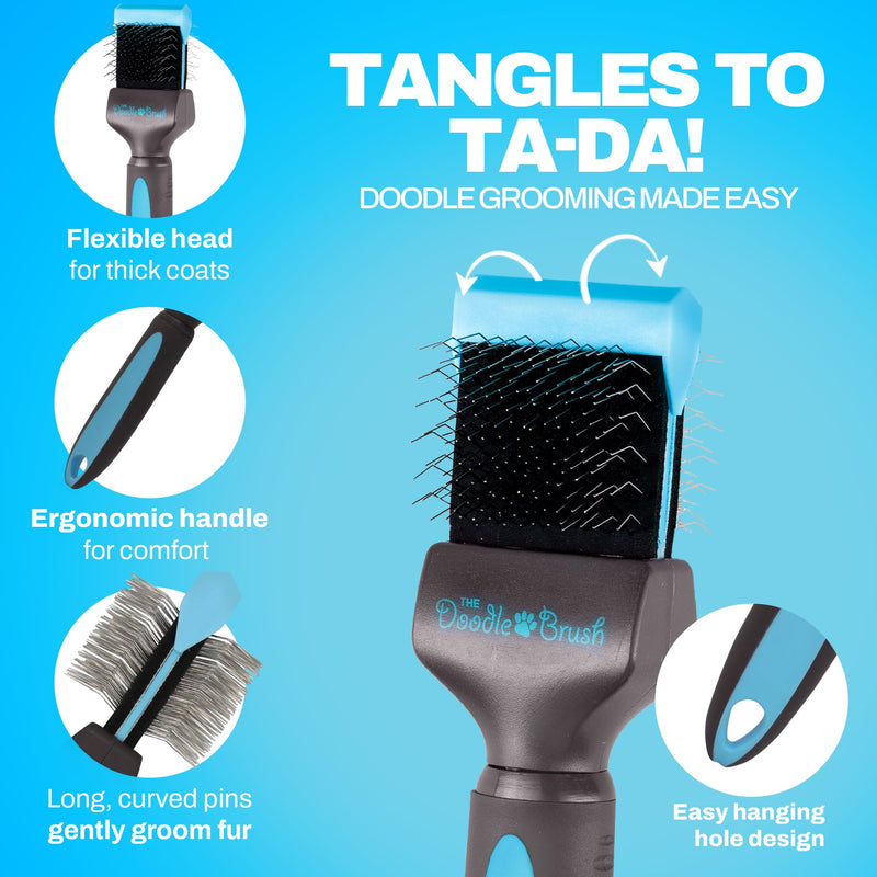 Doodle Brush Slicker Dog Brush, Dog Brush For Cockapoo, Goldendoodle Poodle Dog Brush, Dog Detangler Brush Slicker Brush for Dogs Slicker Brush Dog Slicker Brush For Long Haired Dogs - Single Head - PawsPlanet Australia