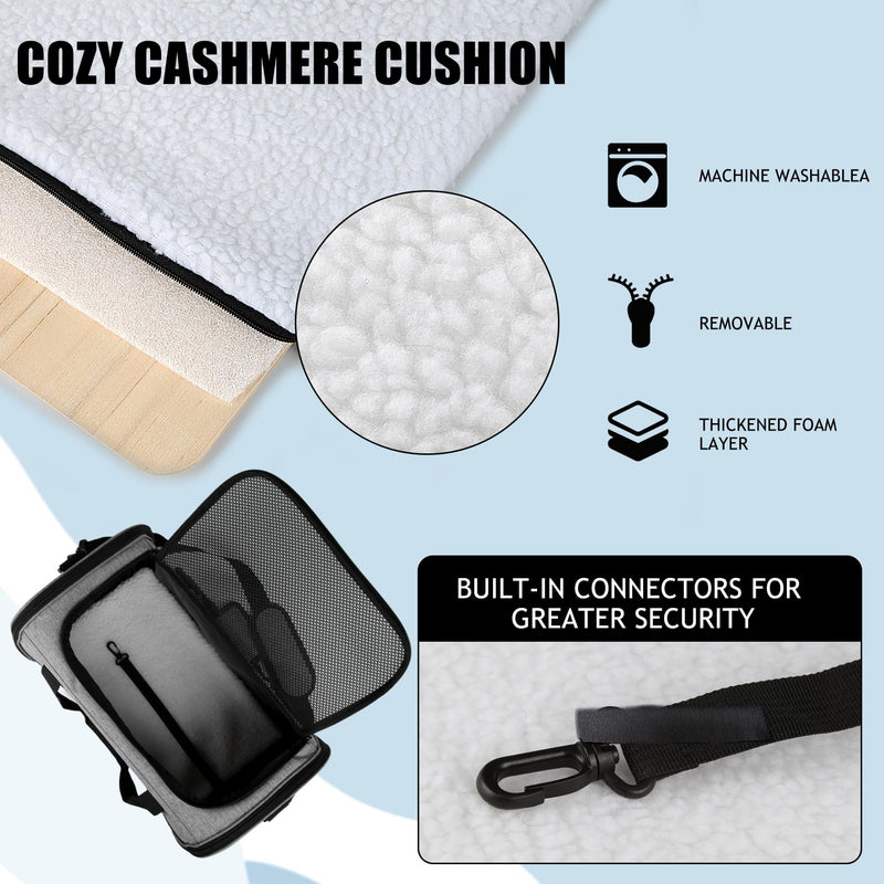 Pet Carrying Case - Dog and Cat Carrier Soft-Sided Bag, Airline Approved for Travel Up to 15 Lbs, Collapsible for Medium and Small Pets (Grey&Black, 17 * 11 * 11) grey&black 17*11*11 - PawsPlanet Australia