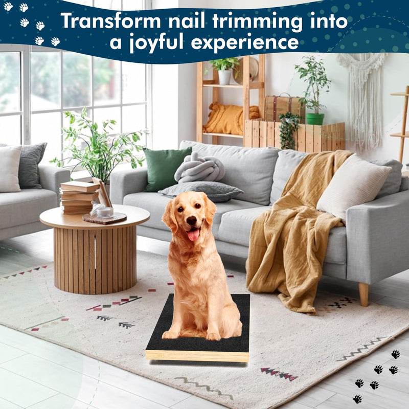Dog Nail Scratch Board for Puppy/Small/Medium Dog-Dog Scratch Pad for Nails- Handheld Filer + Tote Bag 15" x 11" Black - PawsPlanet Australia