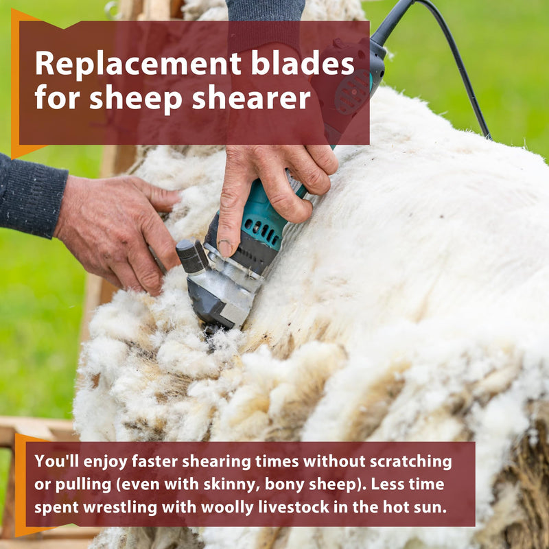 4 Sets Sheep Shears Replacement Blades, Stainless Steel Detachable Animal Clippers Blade for Grooming Goats, Lambs, Llamas, Alpacas (9 &13 Curved Teeth, 9&13 Straight Teeth) - PawsPlanet Australia
