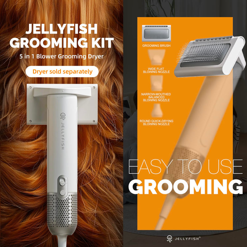 Jellyfish Professional Grooming Brush Nozzle Handhold Portable Dog Hair Dryer - Dog Hair Styling Blow Dryer Replacement Nozzle [Dryer Sold Separately] - PawsPlanet Australia