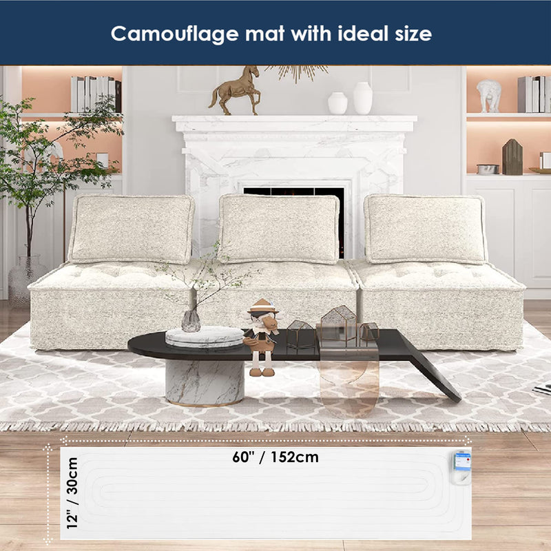 PAPARELA Scat Shock Mat for Dogs and Cats Indoor, Pet Shock Mats for Training Pets, Electric Repellent Mat Keeps Dogs and Cats Off Counter, Couch and Sofa, 3 Training Modes (One Piece 60"x 12") 60"x12" - PawsPlanet Australia