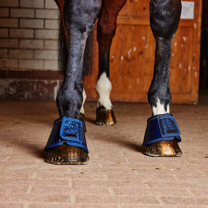 HORZE Bell Boots with Glitter - Dark Blue - S