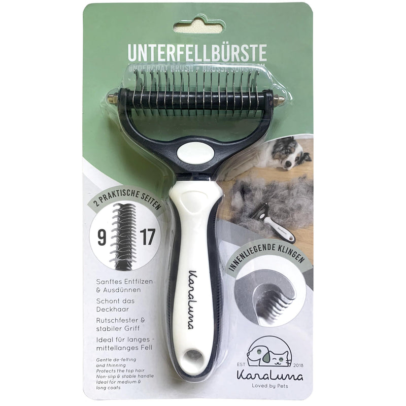 Undercoat Brush for Dogs and Cats, Gently Loosens Matted Dog Fur and Cat Fur White - PawsPlanet Australia