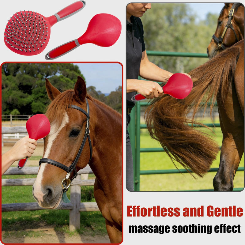 Horse Mane & Tail Combs Horse Brushes Shedding Brush Grooming Tool for Thick Coats Equine Long Haired Dogs - PawsPlanet Australia