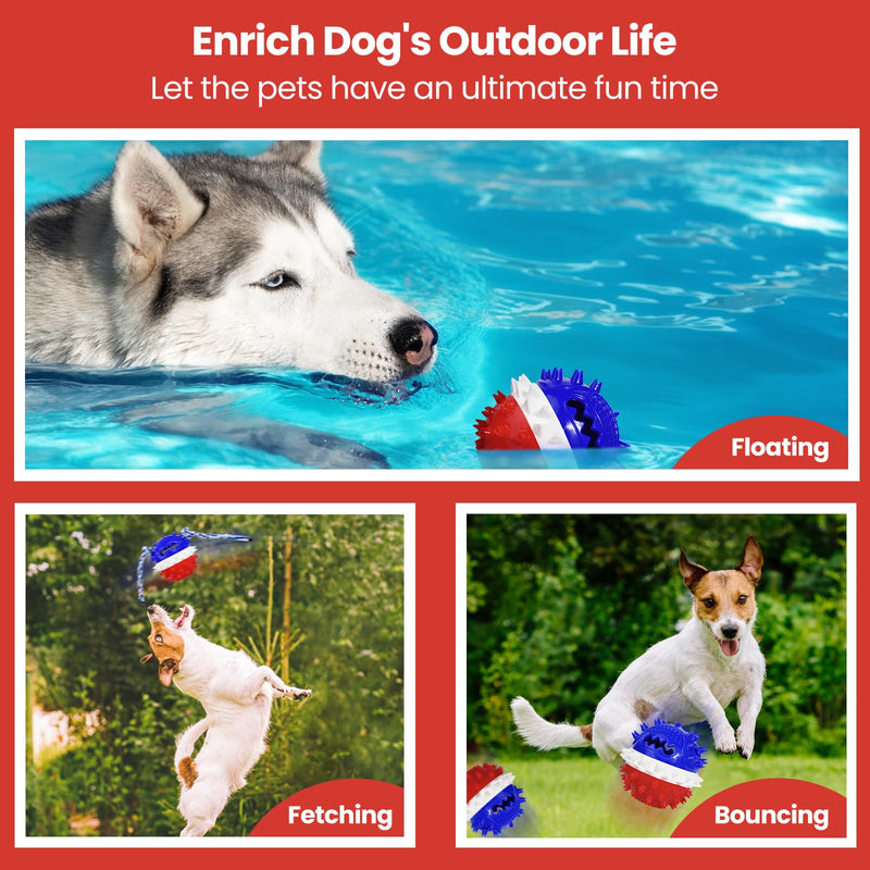 HGB Squeaky Dog Toys for Aggressive Chewers, Tough Dog Chew Toys for Large Medium Dogs, Indestructible Dog Toy to Keep Them Busy, Treat Dispensing Dog Toys for Boredom & Enrichment Blue - PawsPlanet Australia