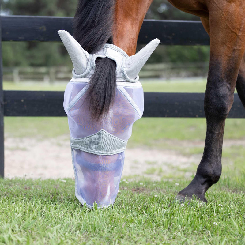 Equinavia Algard Soft Mesh Long Nose Fly Mask - Silver - Horse