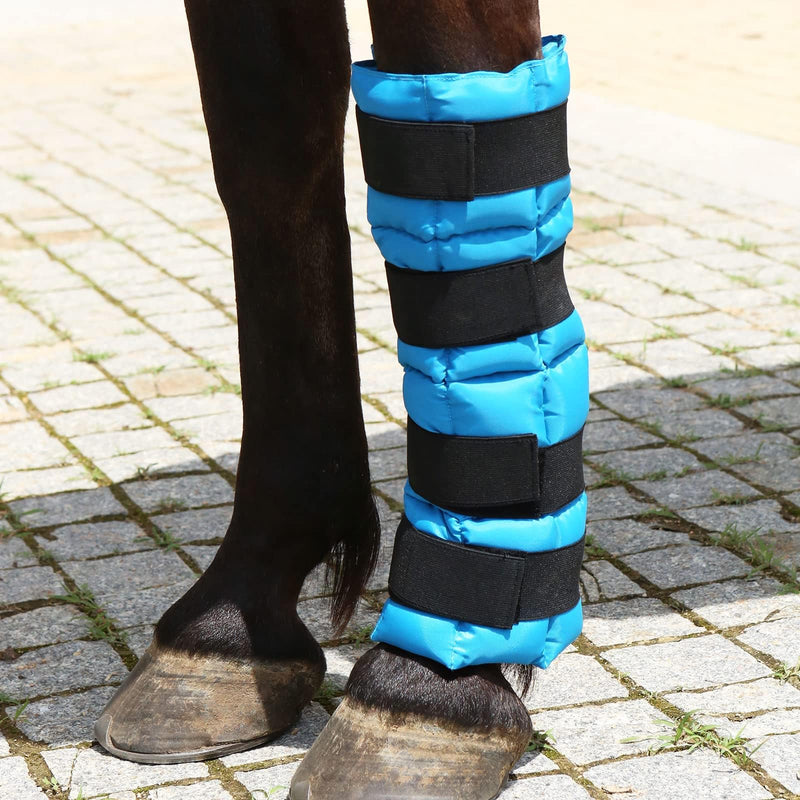 Harrison Howard Ice Boot for Horse Cool Gel Pack Leg Wrap for Treating Full Leg, Knee, Hock Injuries Reusable Ice Cooling Therapy, Universal Size Blue