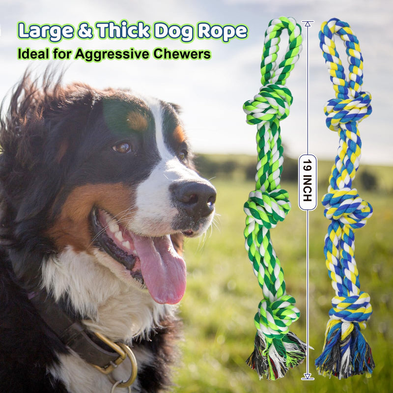 Large Dog Rope Toys for Aggressive Chewers, Dog Toys Set for Large and Medium Dogs, Tough Natural Cotton Puppy Chew Toy for Chewing, Tug Toy 9 Pack 9 Packs - PawsPlanet Australia