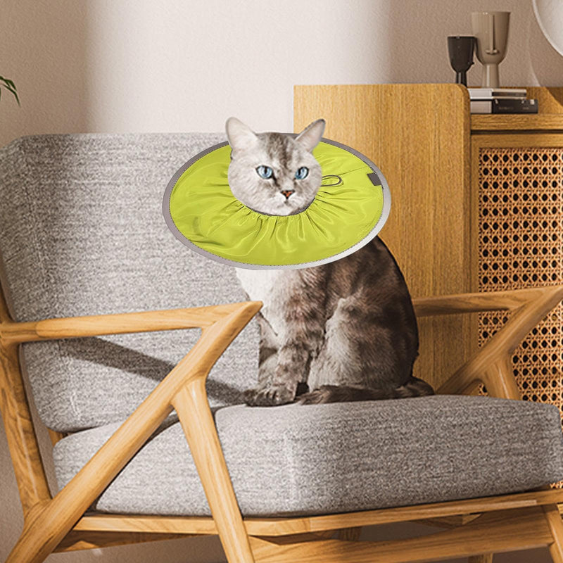 Dog cone, recovery collar for cats - soft cat cone collar - Comfortable Elizabethan pet collar, soft cat cone collar for cats, kittens and puppies, green, L