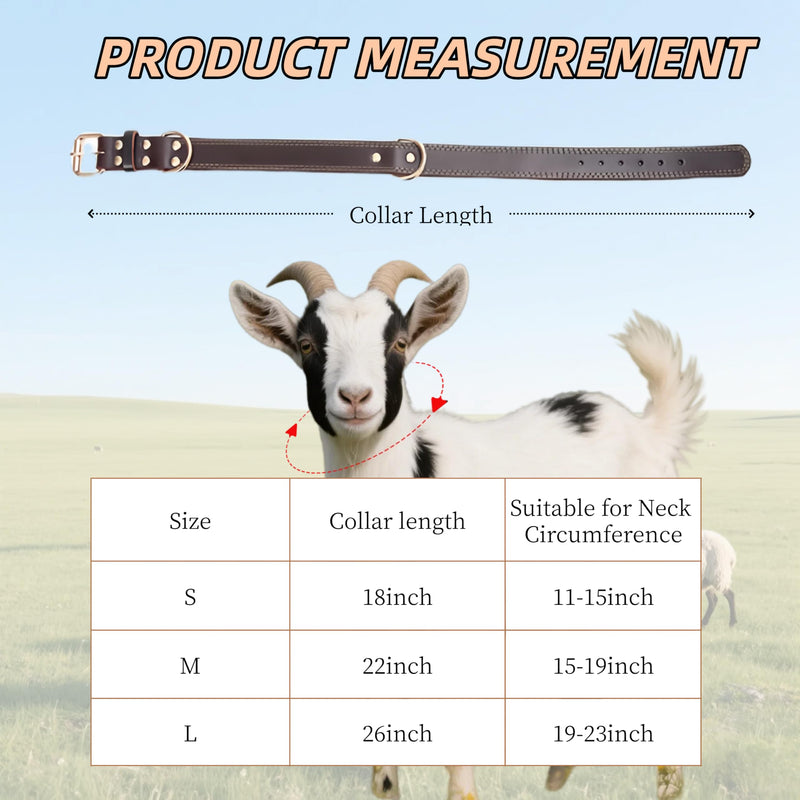 Genuine Leather Goat Collar with Bell – Exquisite Hollow Bell, Adjustable & Durable for Pet Goats and Sheep,Alpacas,Deer (Brown, S-18 (Neck Fits 11"-15")) Brown S-18" (Neck Fits 11"-15") - PawsPlanet Australia