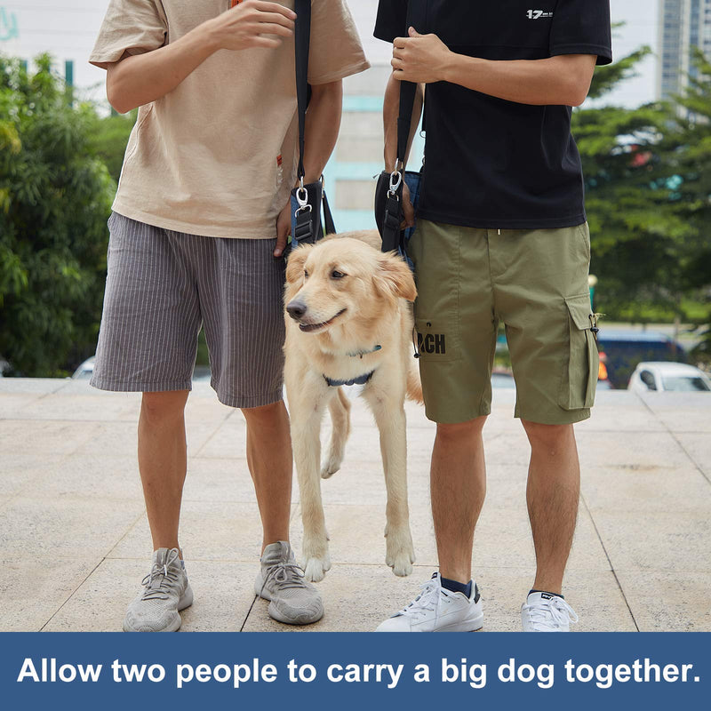 COODEO Dog Carry Sling, Emergency Backpack Pet Legs Support & Rehabilitation Dog Lift Harness for Nail Trimming, Dog Carrier for Senior Dogs Joint Injuries, Arthritis, Up and Down Stairs X-Large Blue - PawsPlanet Australia