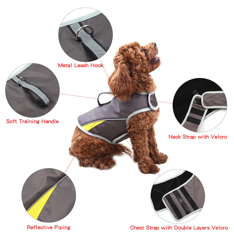 Dog Anxiety Jacket Keep Calming Vest Thunder Coat with D-Ring and Training Handle for Small dogs 1 Gery