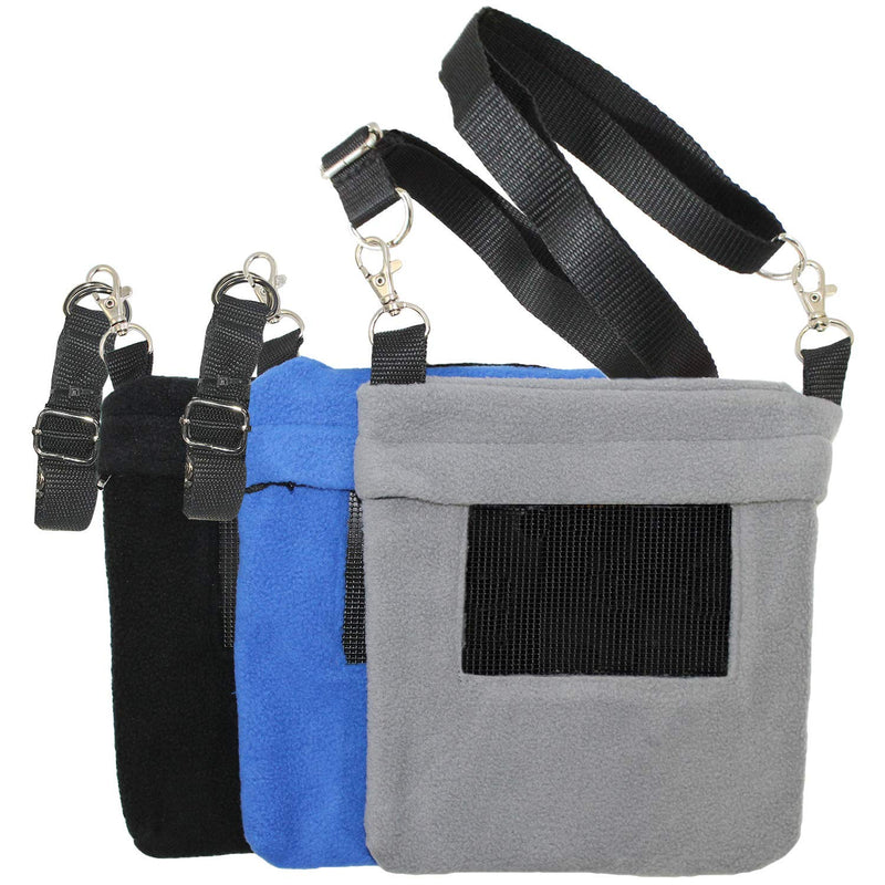 Exotic Nutrition Economy Carry Bonding Pouch (Black) - for Sugar Gliders, Squirrels, Marmosets, Hamsters, Rodents, Rats, Reptiles, & Other Small Pets Black - PawsPlanet Australia