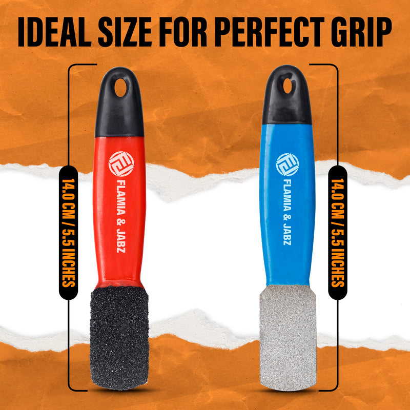 FLAMIA & JABZ Stripping Metal Stone Diamond Edged for Dogs, Cats & Pets with Plastic Grip (2 Piece Pack of Coarse & Fine) 2 Piece Pack (Coarse & Fine) - PawsPlanet Australia