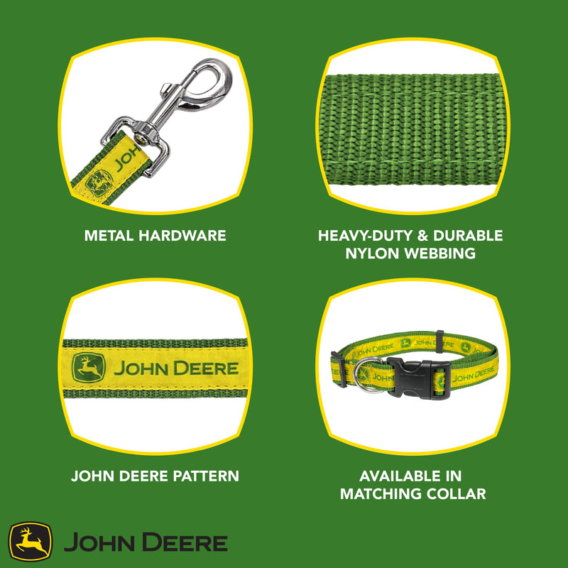 John Deere Pet Leash. Licensed Dog Leash, Small Leash for Dogs & Cats. A Shiny & Colorful Dog & Cat Leash Licensed by John Deere for All The Farmers, Contractors & Fans of John Deere Tools - PawsPlanet Australia